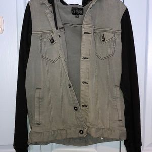 Men’s Jean Jacket with Detachable Hood